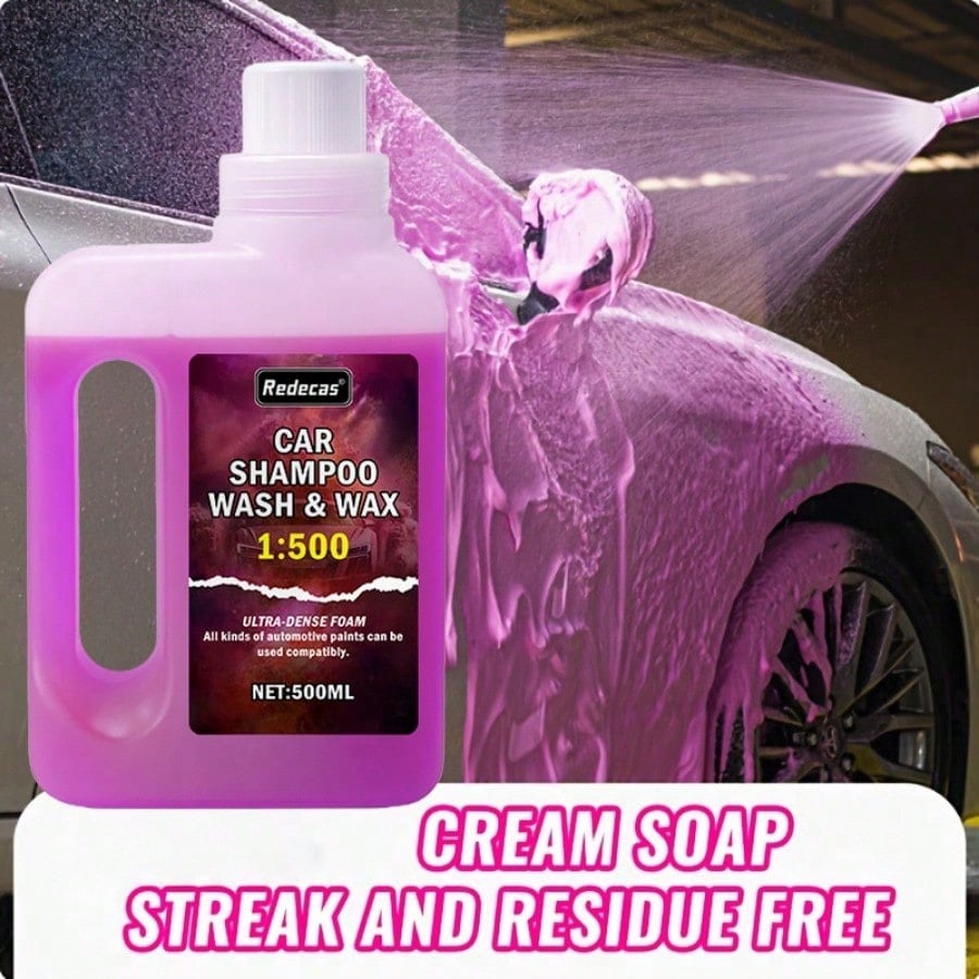 Car Wax Ceramic Coating - Savon de lavage auto mousse rose